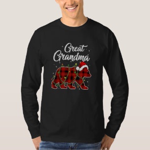 Great Grandma Bear Xmas Red Plaid Matching Christm T-Shirt