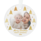 Great Grandma Christmas Photo White and Gold