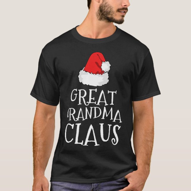 Great Grandma Claus Christmas Hat Family Matching  T-Shirt (Front)