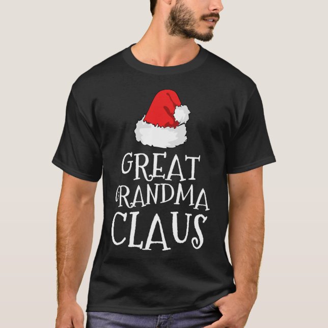 Great Grandma Claus Christmas Hat Family Matching  T-Shirt (Front)