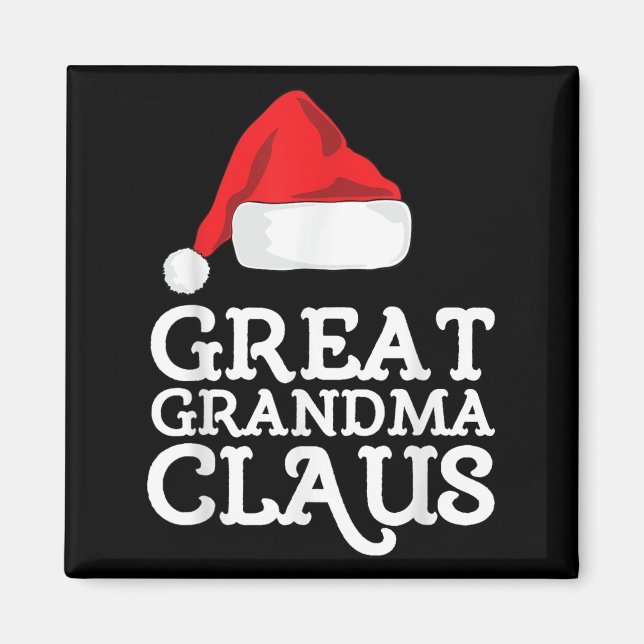 Great Grandma Claus Christmas Santa's Hat Pajama F Magnet (Front)