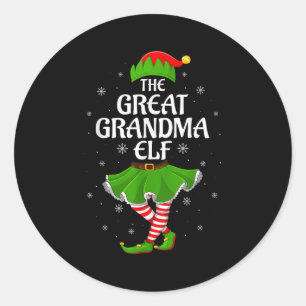 Great Grandma Elf Christmas Family Girls Women Elf Classic Round Sticker