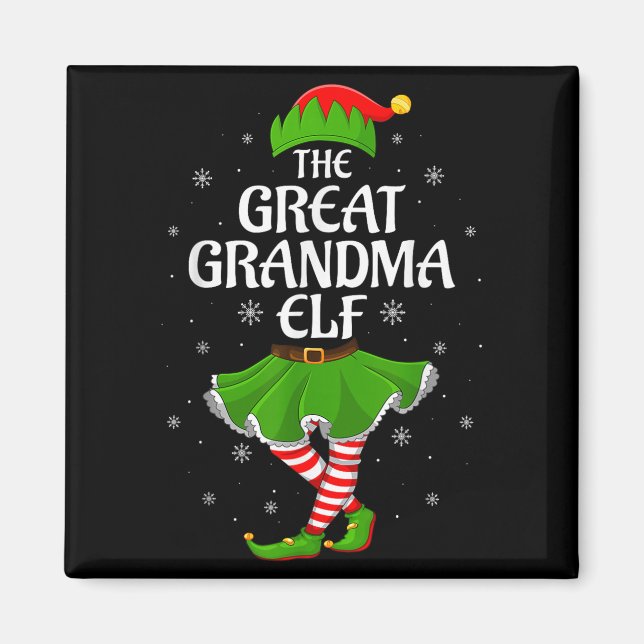 Great Grandma Elf Christmas Family Girls Women Elf Magnet (Front)