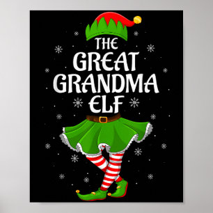 Great Grandma Elf Christmas Family Girls Women Elf Poster