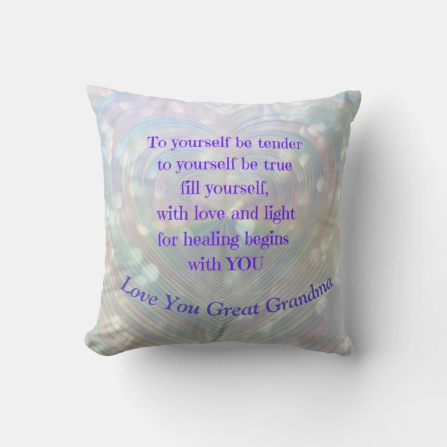 Great Grandma Encouragement Throw Pillow (Front)