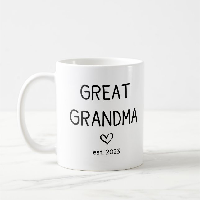 Great Grandma est. 2023 Coffee Mug (Left)