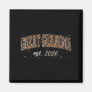 Great Grandma Est 2026 Preppy Floral Fall Pumpkin Magnet