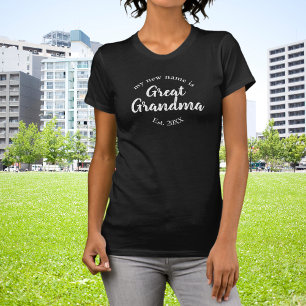 Great Grandma Est Year White Family Announcement T-Shirt