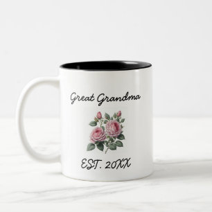 Great Grandma Established Pretty Floral Mug