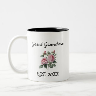 Great Grandma Established Pretty Floral Mug