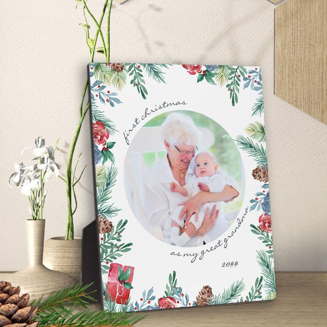 Great Grandma First Christmas Baby Photo Plaque (Creator Uploaded)