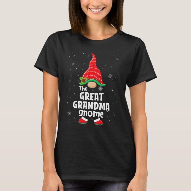 Great grandma Gnome Matching Family Group Christma T-Shirt (Front)