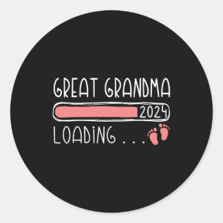 Great Grandma Loading 2024 Family Pregnancy Classic Round Sticker