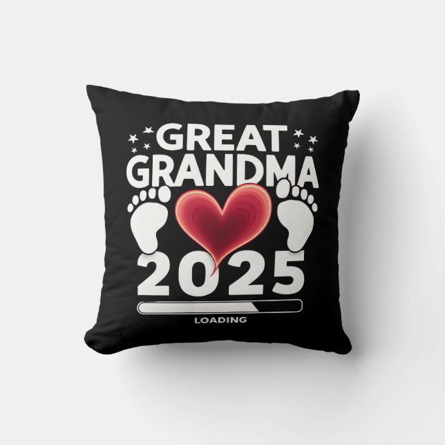 Great grandma Loading 2025 Pregnancy Announcement Cushion (Front)