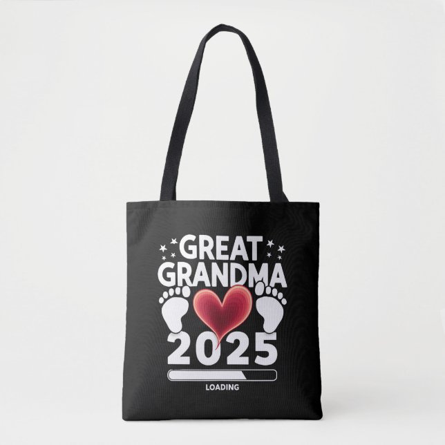 Great grandma Loading 2025 Pregnancy Announcement Tote Bag (Front)