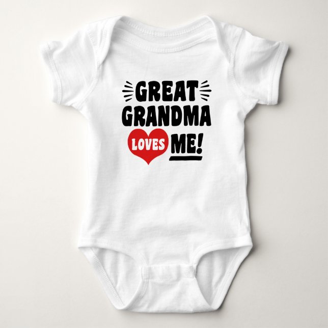 Great Grandma Loves Me Baby Bodysuit (Front)