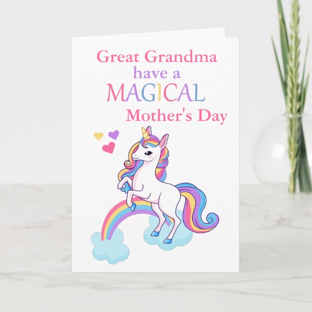 Great Grandma Mother's Day Unicorn Card (Front)