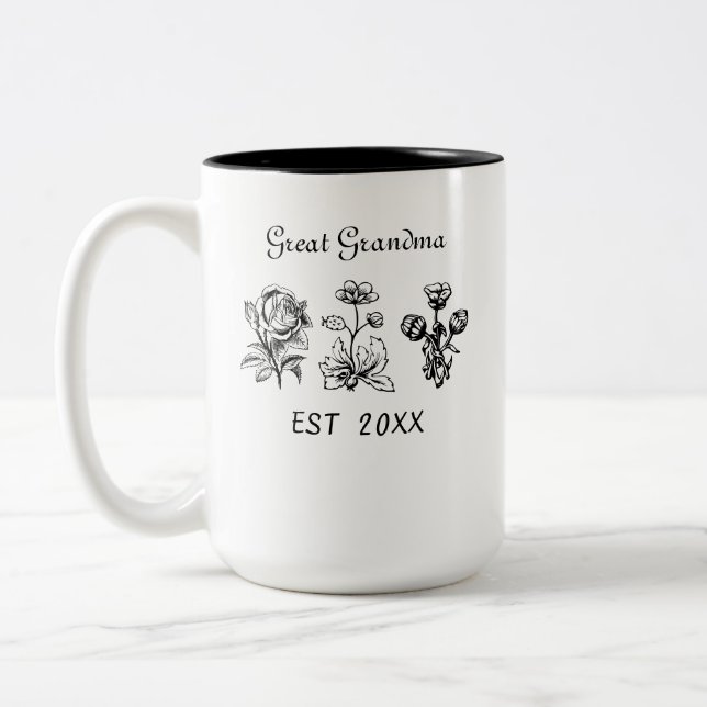 Great Grandma Mug, Promoted To Great Grandma Two-Tone Coffee Mug (Left)