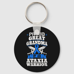 Great Grandma Of An Ataxia Warrior Awareness Ribbo Key Ring