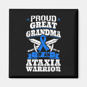 Great Grandma Of An Ataxia Warrior Awareness Ribbo Magnet