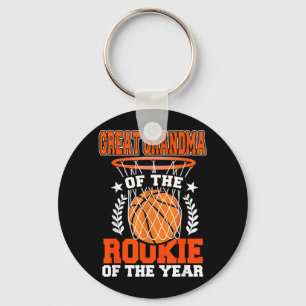 Great Grandma Of Rookie 1st Basball Bday Theme Key Ring