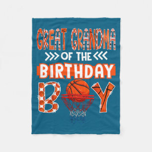 Great Grandma Of The Birthday Boy Basketball Lover Fleece Blanket
