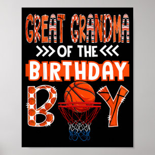 Great Grandma Of The Birthday Boy Basketball Lover Poster