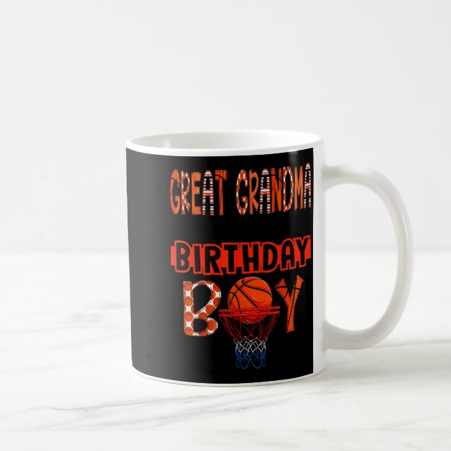 Great Grandma Of The Birthday Boy Basketball Party Coffee Mug (Right)