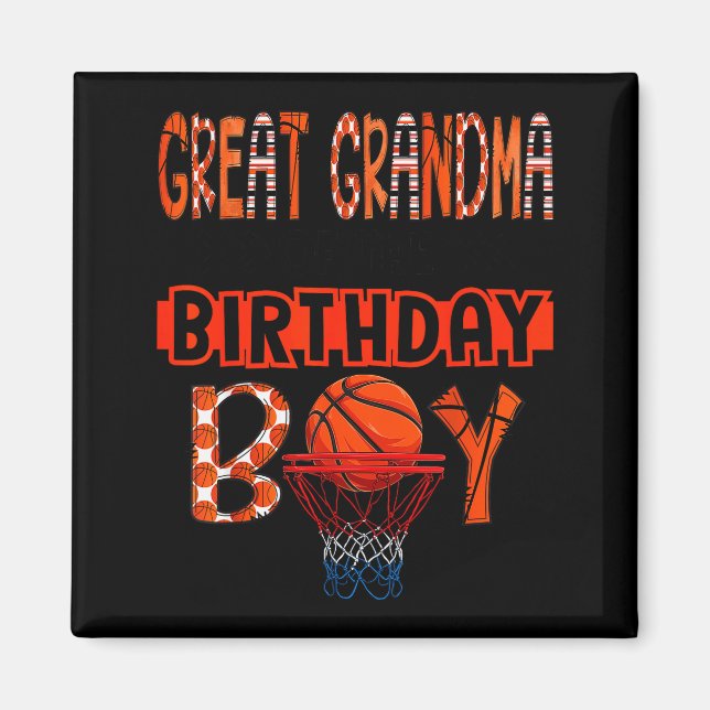 Great Grandma Of The Birthday Boy Basketball Party Magnet (Front)