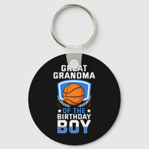 Great Grandma Of The Birthday Boy Bysketbyll Famil Key Ring