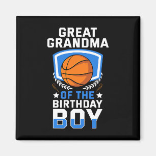 Great Grandma Of The Birthday Boy Bysketbyll Famil Magnet