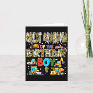 Great Grandma of The Birthday Boy Construction Card