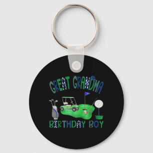 Great Grandma of The Birthday Boy Hole in One Golf Key Ring