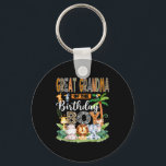Great Grandma Of The Birthday Boy Jungle Safari An Key Ring<br><div class="desc">Great Grandma Of The Birthday Boy Jungle Safari Animals</div>