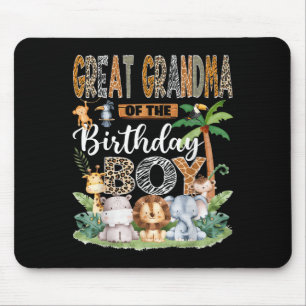 Great Grandma Of The Birthday Boy Jungle Safari An Mouse Pad