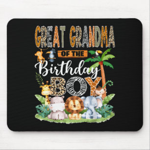 Great Grandma Of The Birthday Boy Jungle Safari An Mouse Pad
