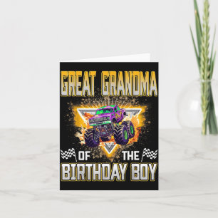 Great Grandma Of The Birthday Boy Monster Truck Bi Card
