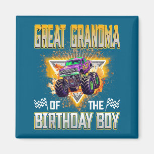 Great Grandma Of The Birthday Boy Monster Truck Bi Magnet