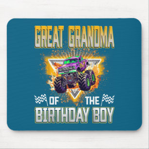 Great Grandma Of The Birthday Boy Monster Truck Bi Mouse Pad