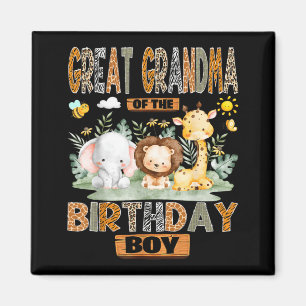 Great Grandma of The Birthday Boy Safari Jungle Magnet