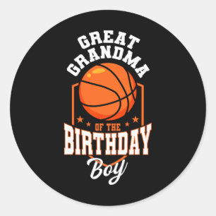 Great Grandma Of The Birthday Boy Sketll Theme Bda Classic Round Sticker
