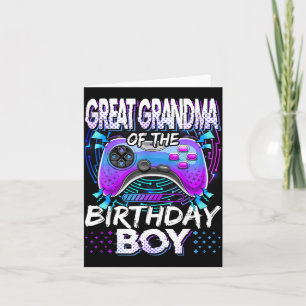 Great Grandma of The Birthday Boy Video Game Party Card