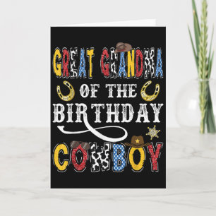 Great Grandma Of The Birthday Cowboy Western Rodeo Card