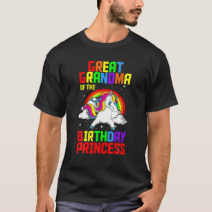 Great Grandma Of The Birthday Princess Unicorn Rai T-Shirt