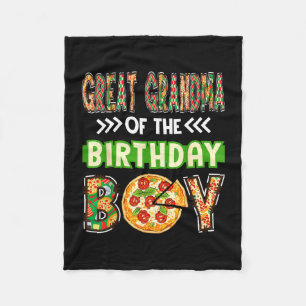 Great grandma of the boy birthday boy pizza lover fleece blanket