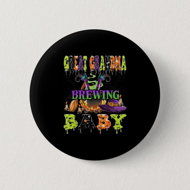 Great Grandma Of The Brewing Baby Halloween Baby S 6 Cm Round Badge (Front)