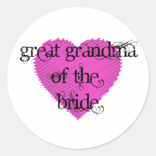 Great Grandma of the Bride Classic Round Sticker