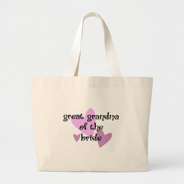 Great Grandma of the Bride Large Tote Bag (Front)