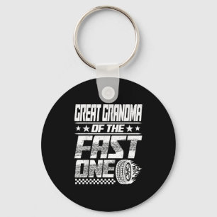 Great Grandma Of The Fast One First Birthday Racin Key Ring