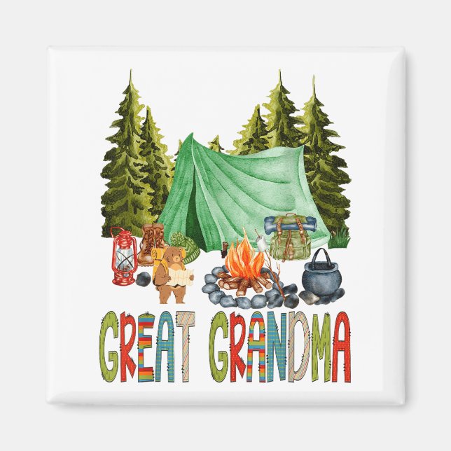 Great Grandma Of The Happy Camper 1st Birthday Bea Magnet (Front)